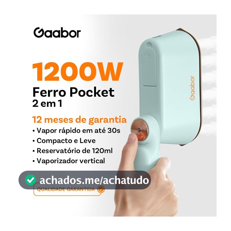 Gaabor Ferro Vaporizador Portátil Aquecimento Rápido Tamanho Pequeno Fácil de Guardar Vapor Top Clean HM-M01A