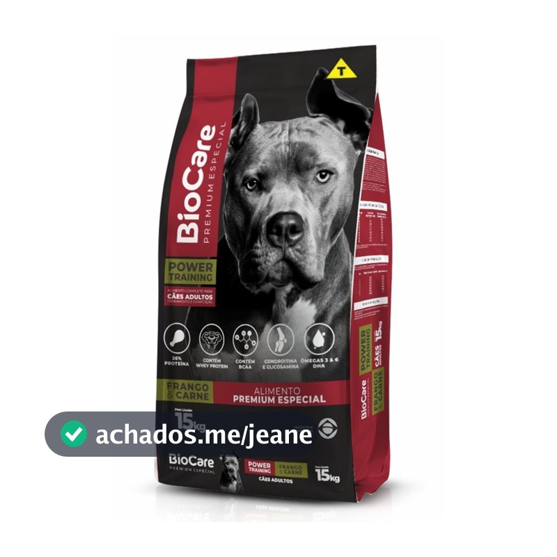 Ração BioCare Premium Especial - Power Training - Frango & Carne 15kg