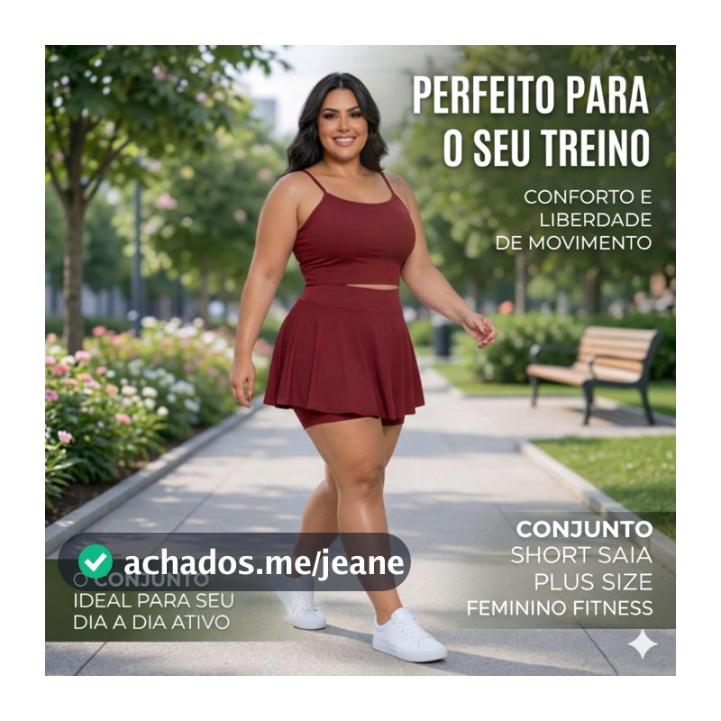 Conjunto Plus Size Short e Saia Fitness Feminino Conjunto fitness plus Size conjunto academia plus sizemoda plus size fe