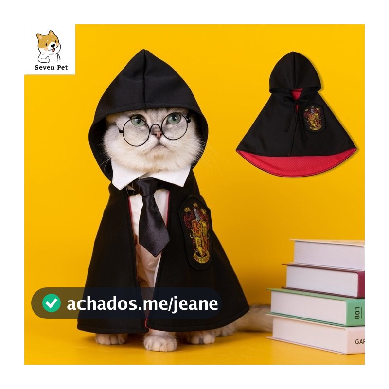 Roupa De Halloween Sevenpet Dog Cape Cat Shawl Vestimenta Cachorro Mágico Manto Pet Funny Cosplay