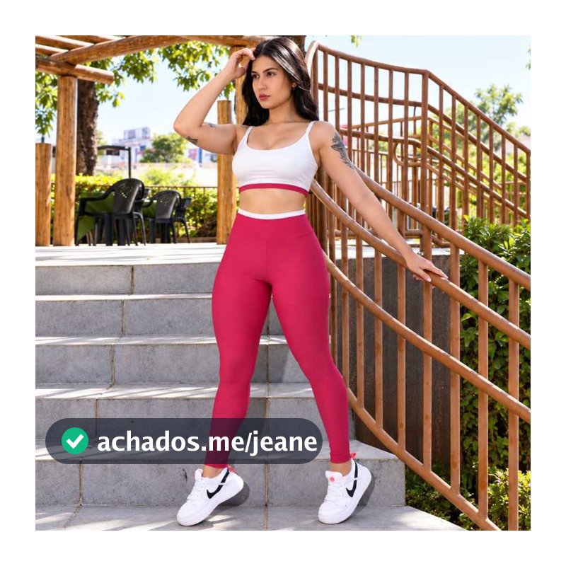 Roupa de Academia Feminino  Conjunto Fitness/Corrida Calça Legging Zero Transparência com Cintura Alta