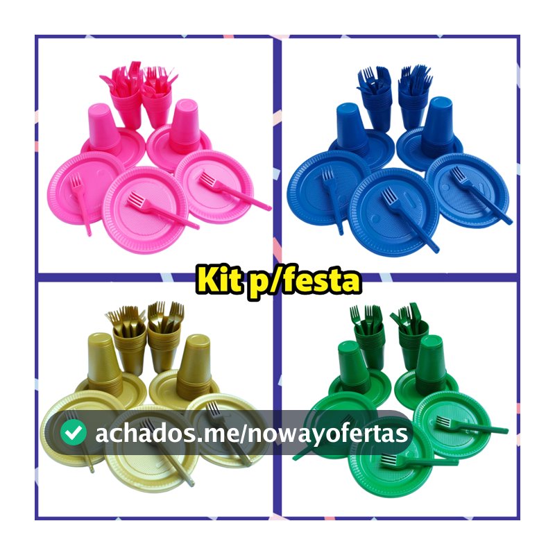 Kit Festa Descartáveis para festa Copo Pratinho de bolo e Garfinho