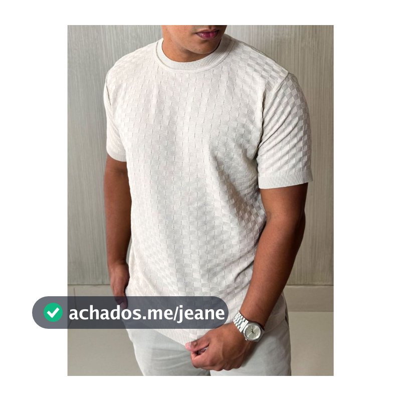Camiseta Masculina Social Manga Curta Xadrez Malha T Shirt Elegante Estilo Modal Verao