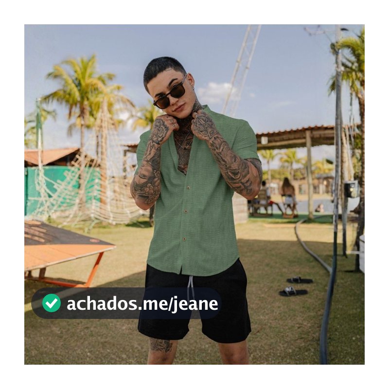 Camisa Social Masculina Manga Curta Slim Fit Tecido Dunas Com Aspecto Linho – Visual moderno e refinado