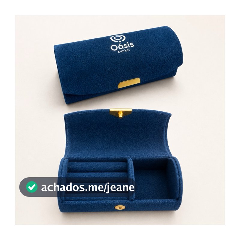 Mini Porta Joias Veludo para Viagem Organizador Compacto Anéis Brincos Luxo PremiumElegante Presente
