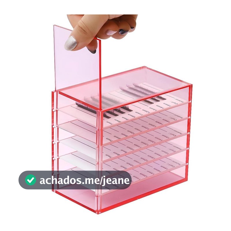 Caixa Organizadora de Acrílico para Cílios Fio a Fio Lash Profissional