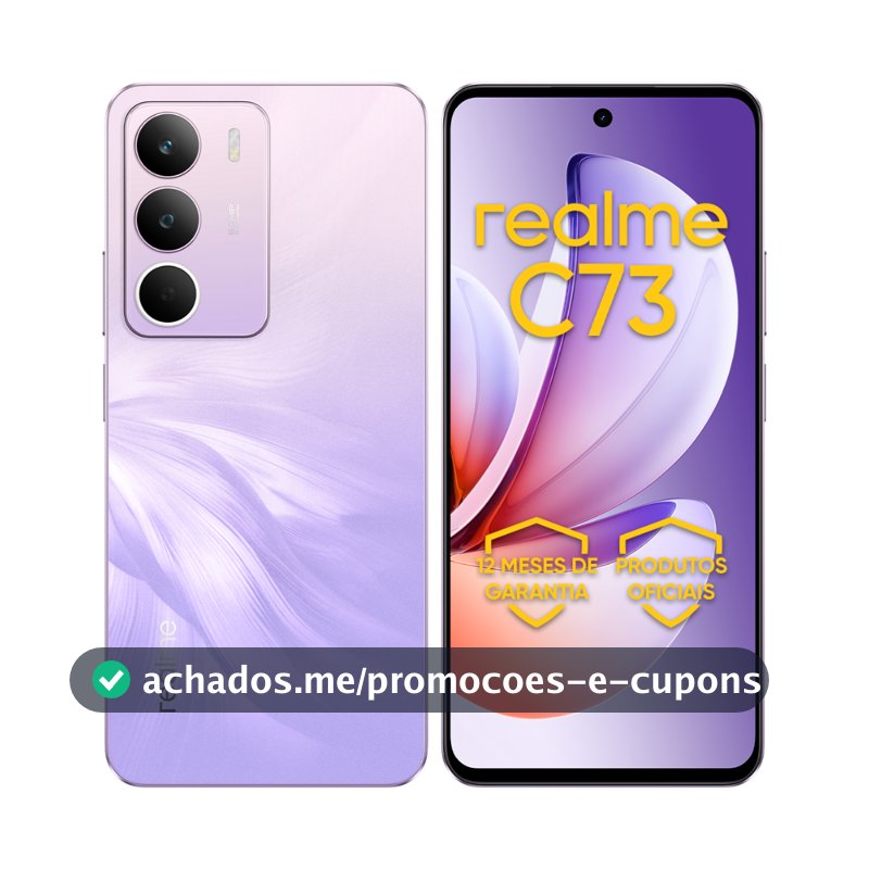 realme C73 8+256 GB Smartphone Celular Versão Global Bateria 6000mAh Câmera 50MP NFC Tela 6,67 Violet