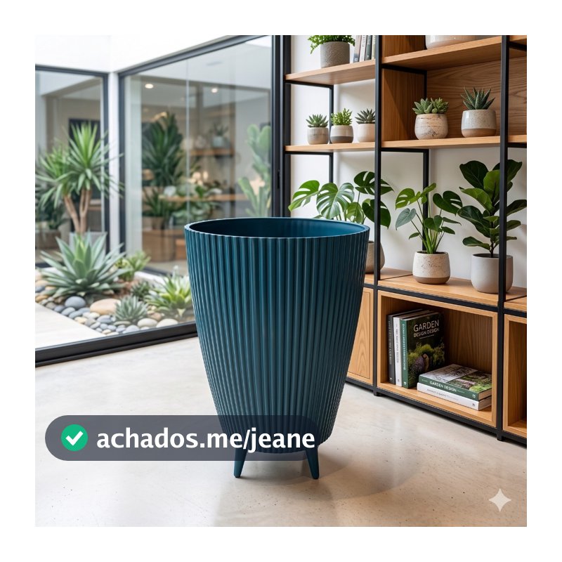 Vaso Para Planta Canelado 34X26 Coluna Decorativo Jardim Sala Moderno Resistente