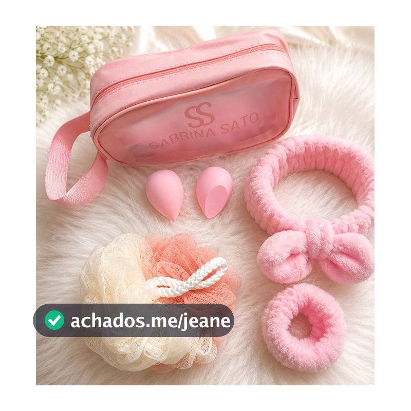 kit de cuidados faciais feminino com necessaire e acessórios skincare
