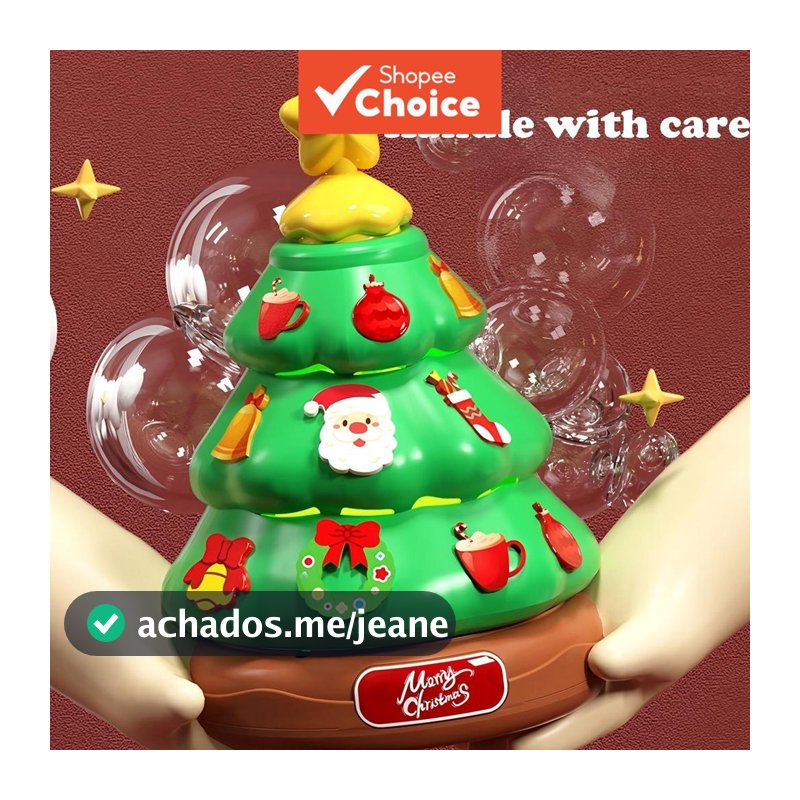 Máquina de Bolhas de Árvore de Natal, Ventilador Automático de Bolhas com Luz, Brinquedo de Festa de Natal para