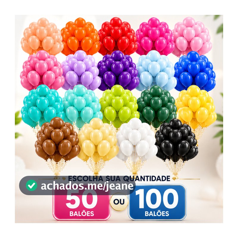 Kit 100/50 Balão Bexiga Festa Aniversário Decoração Arco 7 polegadas