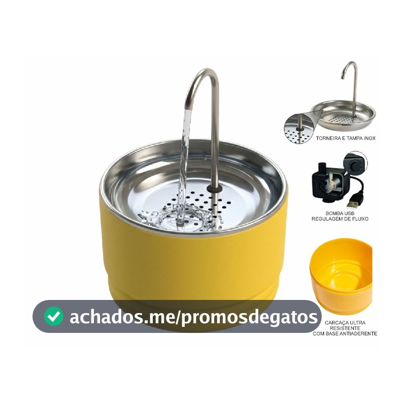 Fonte Bebedouro para Cães e Gatos H2O Steel 1.8 Litros