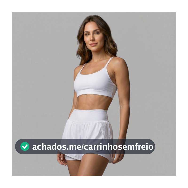 Conjunto Academia Feminina Short Cintura Alta + Top De Alça Zero Transparência - Diversas Cores