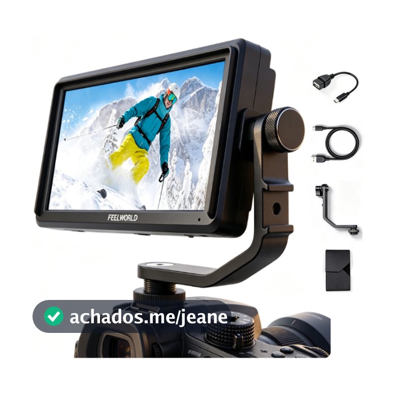 FEELWORLD Monitor de Câmera 5.5 Polegadas Brilho 500nit Entrada/Saída HDMI 4K para Gimbals Vlogs