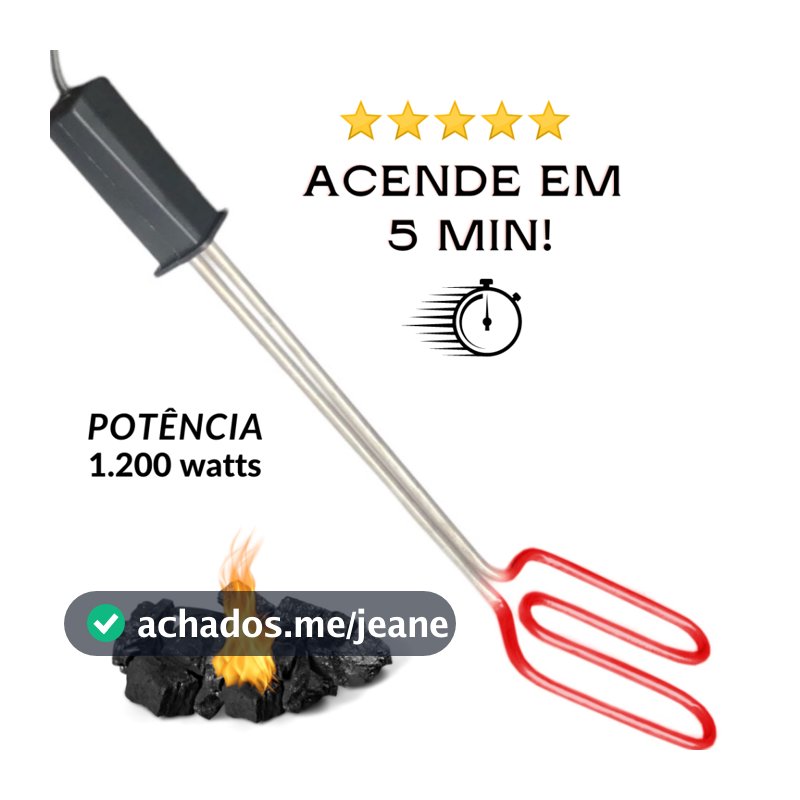 Acendedor Elétrico Para Carvão E Churrasqueira Portátil Acende Rápido - 5 Minutos