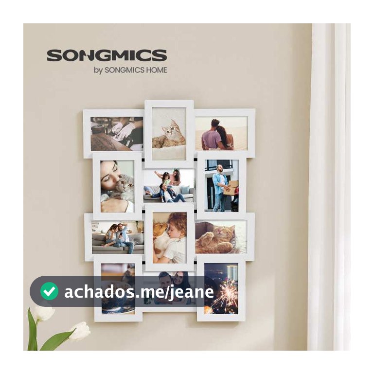 SONGMICS Kit 12 Molduras Quadros Porta-Retratos Múltiplos Para Parede, 10x15 cm Com vidro e fundo