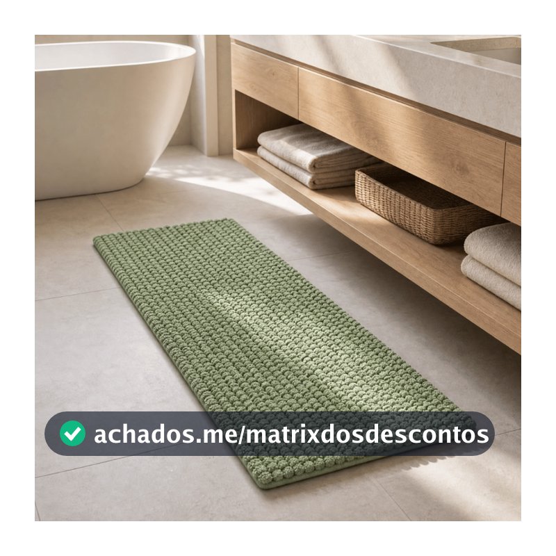 Tapete Banheiro Passadeira Pipoca 40x100cm Mikasa By Chalesco - Macarrão Bolinha Antiderrapante