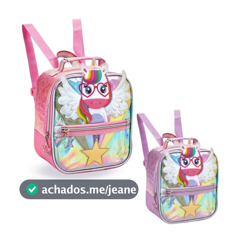 Lancheira Térmica Meninas Escolar Passeio Alça Costas Kids Infantil