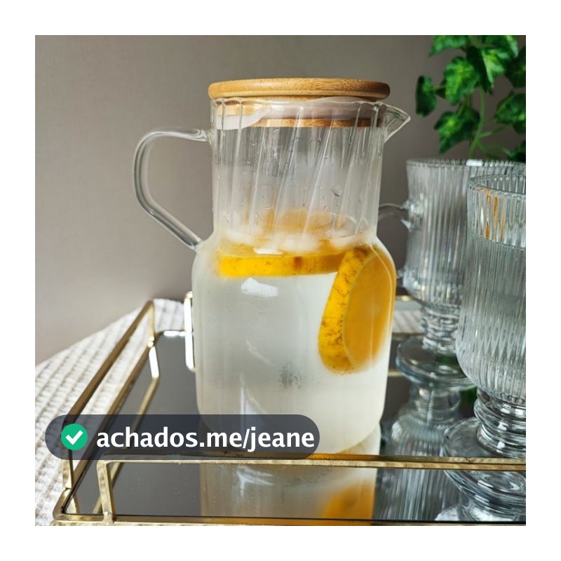 JARRA DE VIDRO BOROSSILICATO COM TAMPA DE BAMBU CLASSIC 1L - LYOR