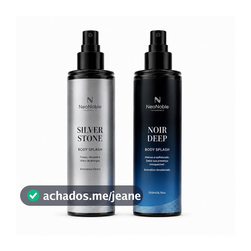Kit Body Splash Masculino 200 ml Perfumes Silver Stone Sauvage e Noir Deep 212