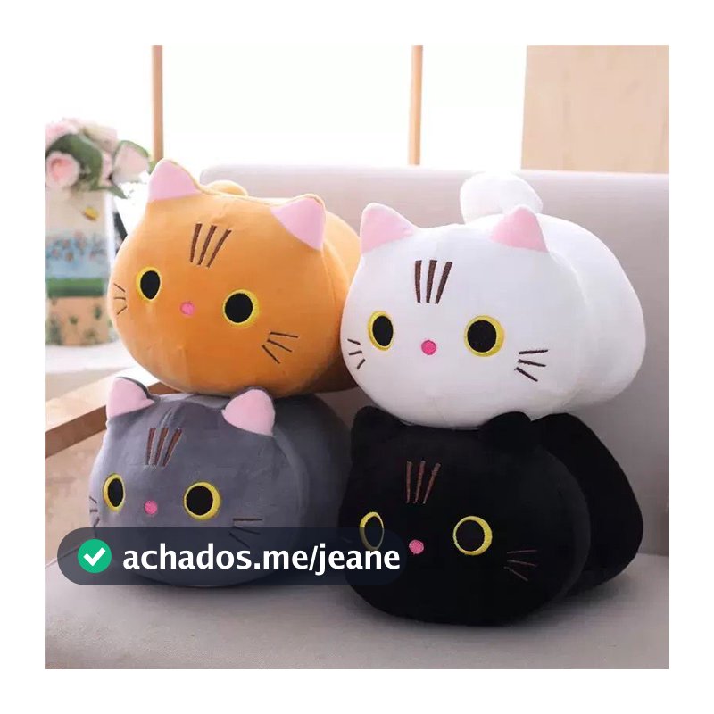 Gatinho de Pelúcia 30cm – Almofada Fofa e Antialérgica | Decoração e Presente Infantil