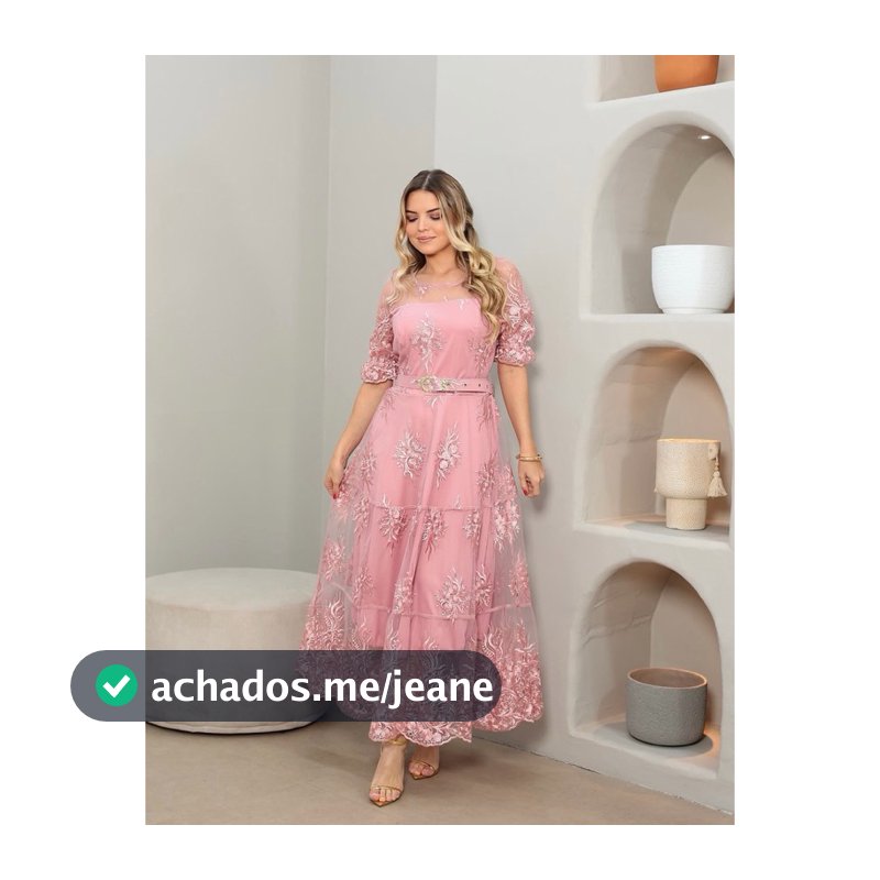 Vestido Longo em Tule Bordado com Cinto – Moda Evangélica e Modesta | Casamento, Formatura e F