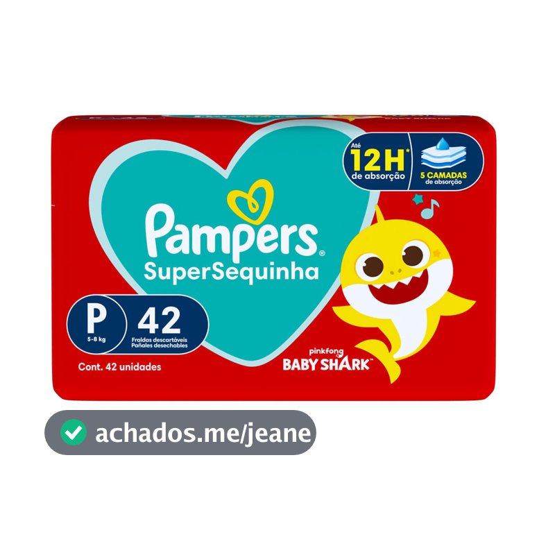 Fralda Descartável Pampers Supersequinha Mega P 42 Unidades