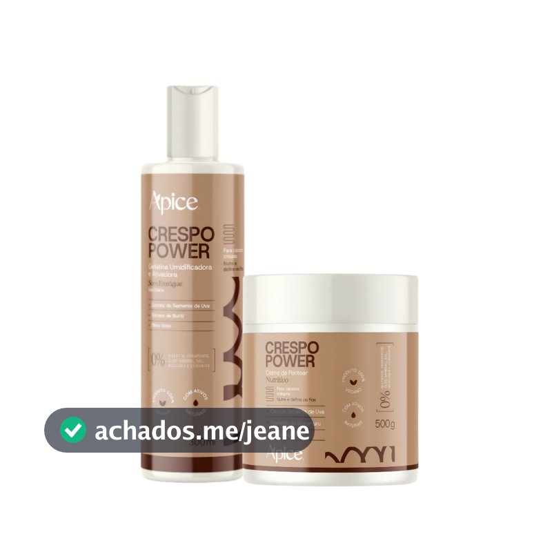 Kit Gelatina Crespo Power e Creme de Pentear Crespo Power  Ápice