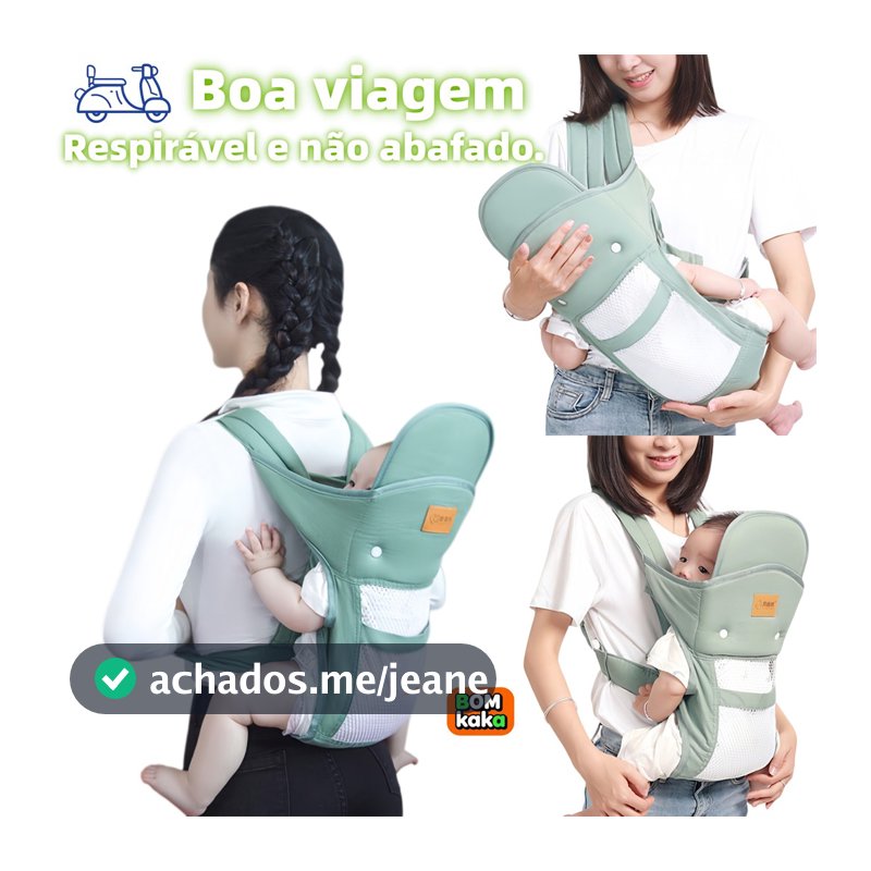 Mochila Porta-bebê 4 em 1 Ergonômica — Para Recém-nascidos e Bebês de 2 a 18 Meses, Frente e Costas