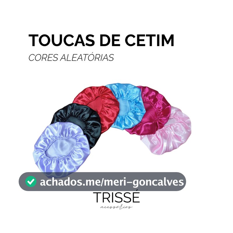 Touca de Cetim Antifrizz para Cabelos Lisos e Cacheados Multicolorido Cronograma Capilar Trissé