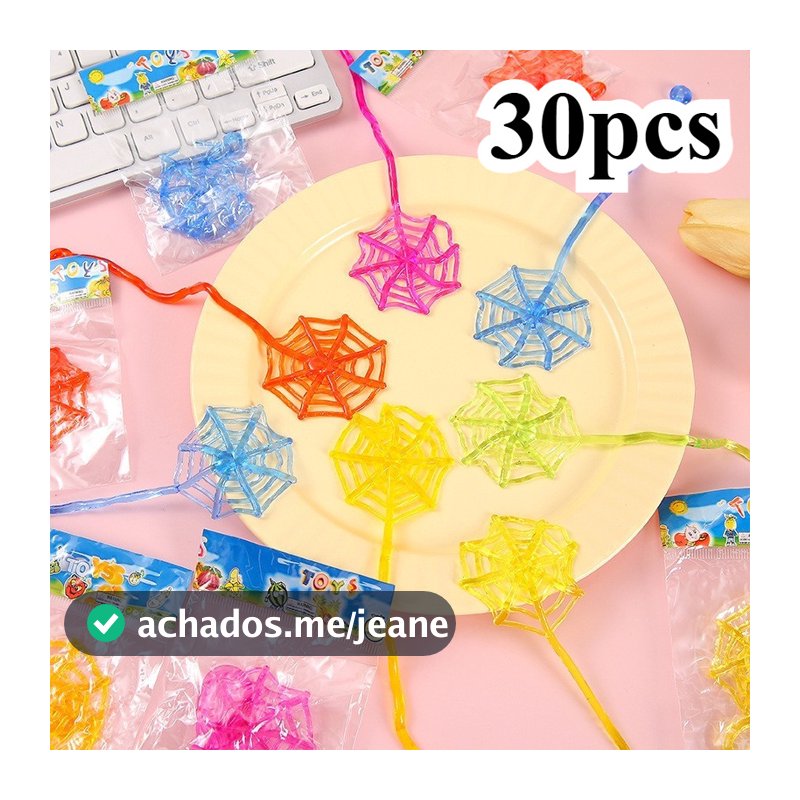 Conjunto de 10, 20 ou 30 brinquedos el��sticos e pegajosos para brincadeiras.