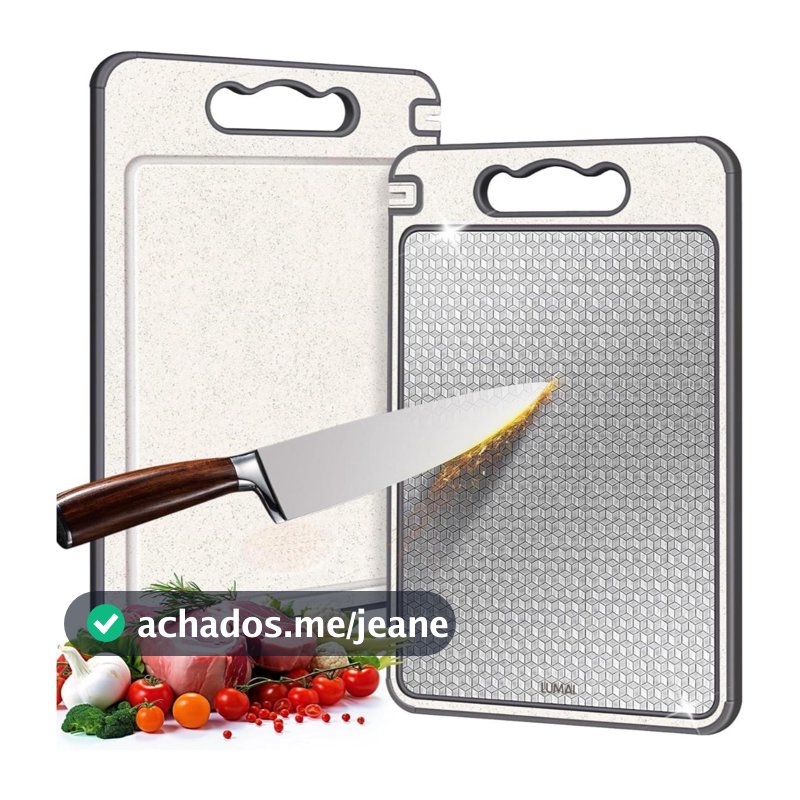 Lumai Tábua Corte Dupla Face Inox 304 Carne Legumes Antibacteriana Afiador Cozinha PP