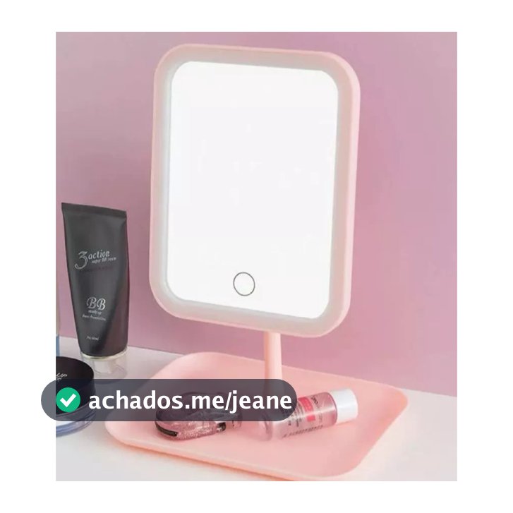 Espelho De Maquiagem Com Led Recarregável USB