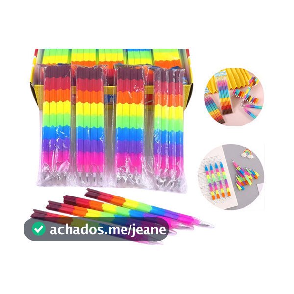 Kit 96 Lapis Criativas Lego Troca Ponta Estudante Escolar