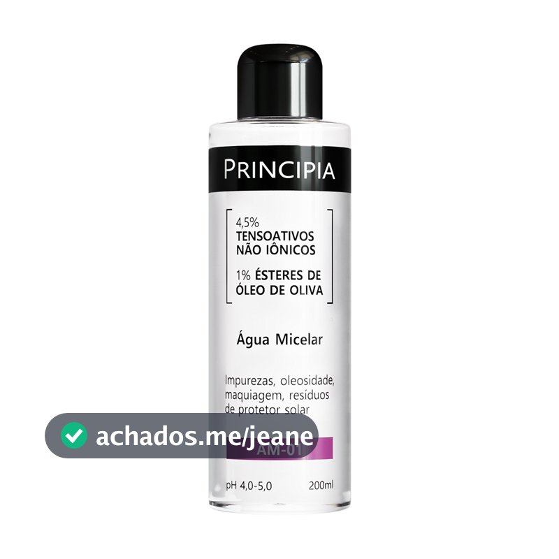 Água Micelar c/ 4,5% de Tensoativos Não Iônicos + 1% de Ésteres de Óleo de Oliva AM-01 Principia