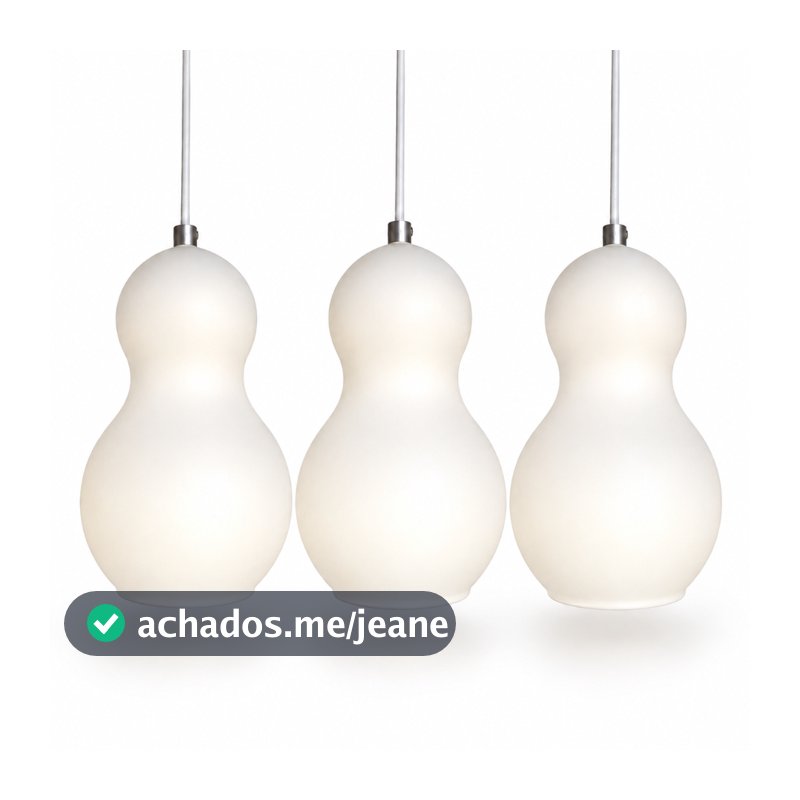 Kit 3 Luminária Pendente Em Vidro Gourd