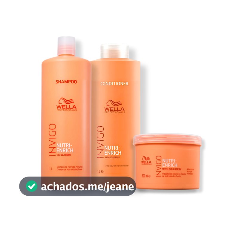 Kit Wella Professionals Invigo Nutri-Enrich - Shampoo 1L, Condicionador 1L e Máscara 500ml