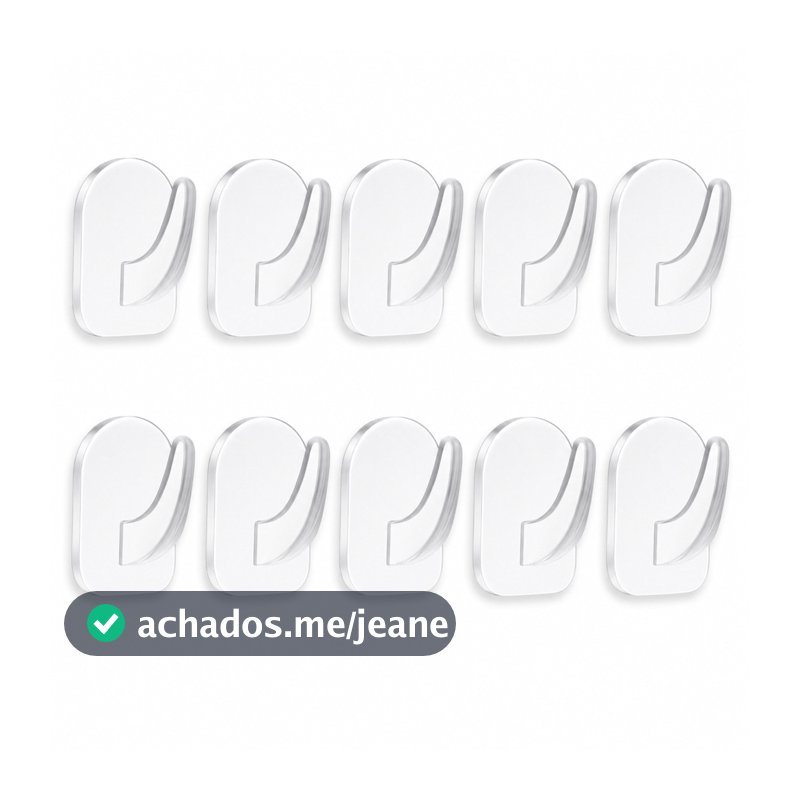 Kit 10Pçs Gancho Adesivo Transparente Forte Mini Autocolante Multiuso Para Parede Cozinha Banheiro