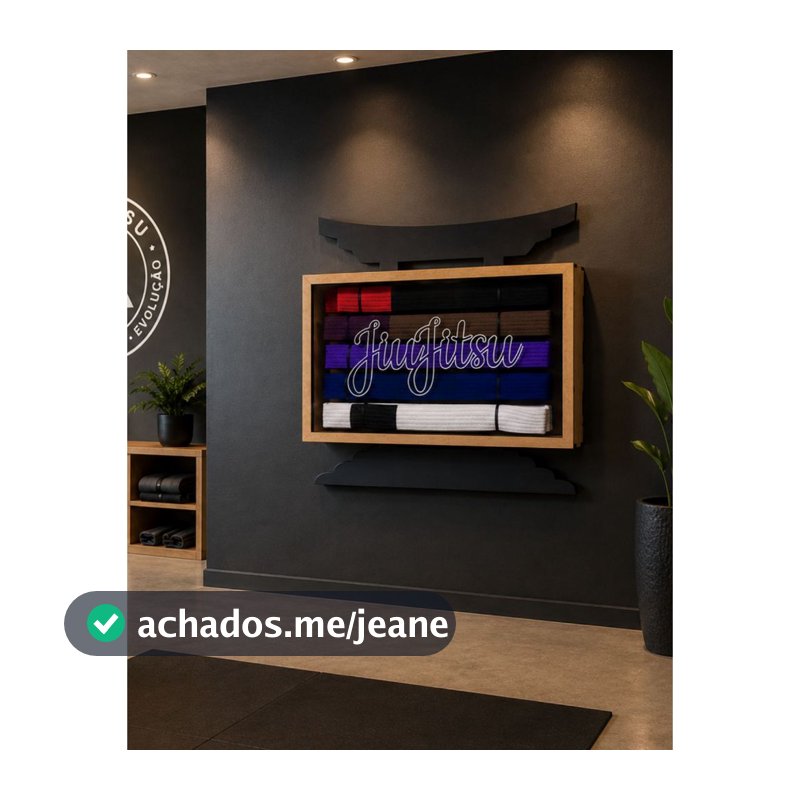 Porta Faixas De Parede Quadro Com Acrílico Jiujitsu 1165