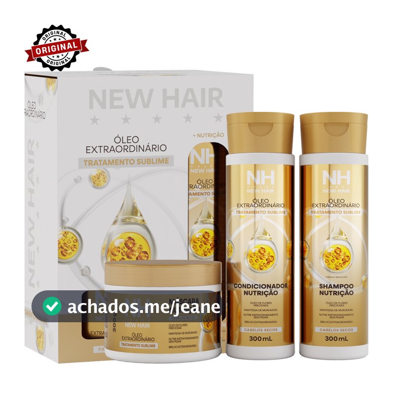 Kit Capilar Óleo Extraordinário NEW HAIR (3 itens) - Shampoo, Condicionador e Máscara