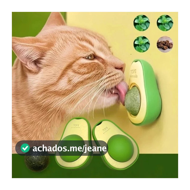 KIT Abacates de Brinquedo Para Gato Com Catnip Interativo para Gato Com Erva Natural de Gato