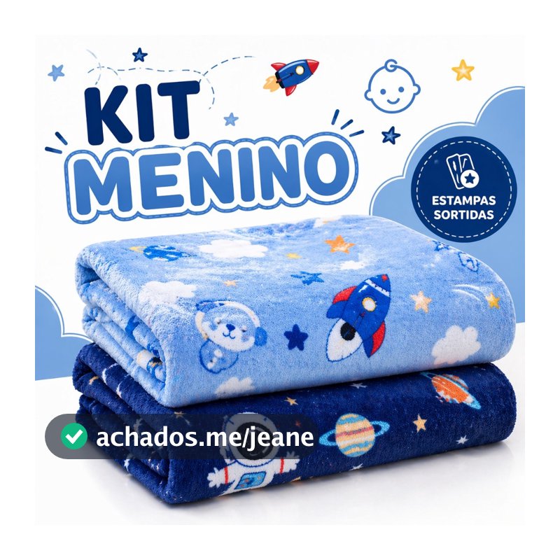 Manta de Bebê Kit Infantil Menino Cobertor Soft Macio Quentinho Estampado