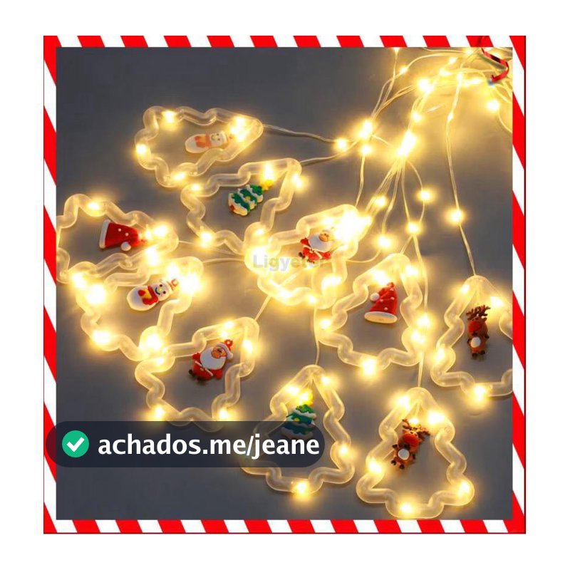 Decoração Cascata Natal Com Pisca Pisca Led