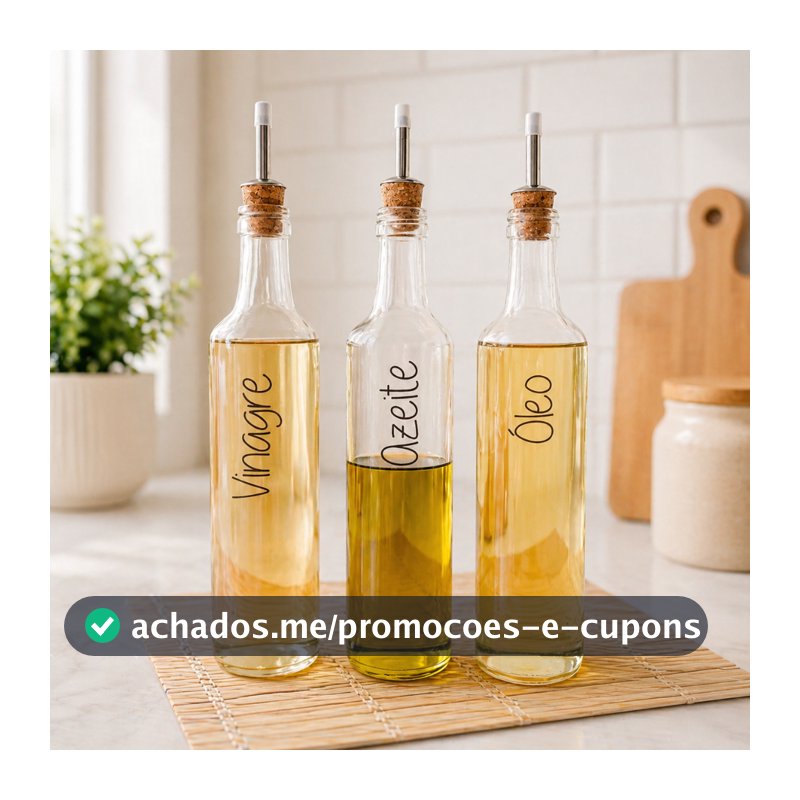Galheteiros de Vidro 500ml | Bico Dosador Cortiça |  Vinagre | Azeite | Óleo