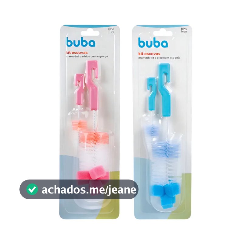BUBA KIT ESCOVAS PARA MAMADEIRAS COM ESPONJA
