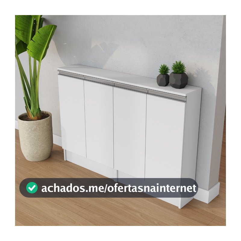 Despensa Balcão Estreito Compacto Multiuso MDF Nicho Aparador Mini Dispensa Entregue Montado Branco