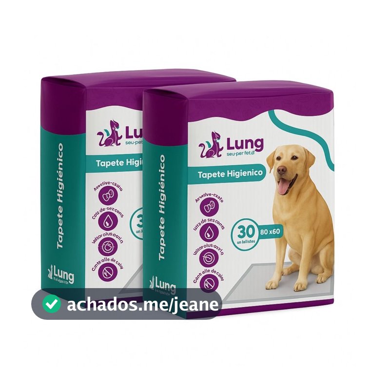 Kit 2 Tapete Higienico 80x60cm 30 Unidades Econômico p/ Cachorro Pet com Adesivo Borda Verde Gel Absorvente