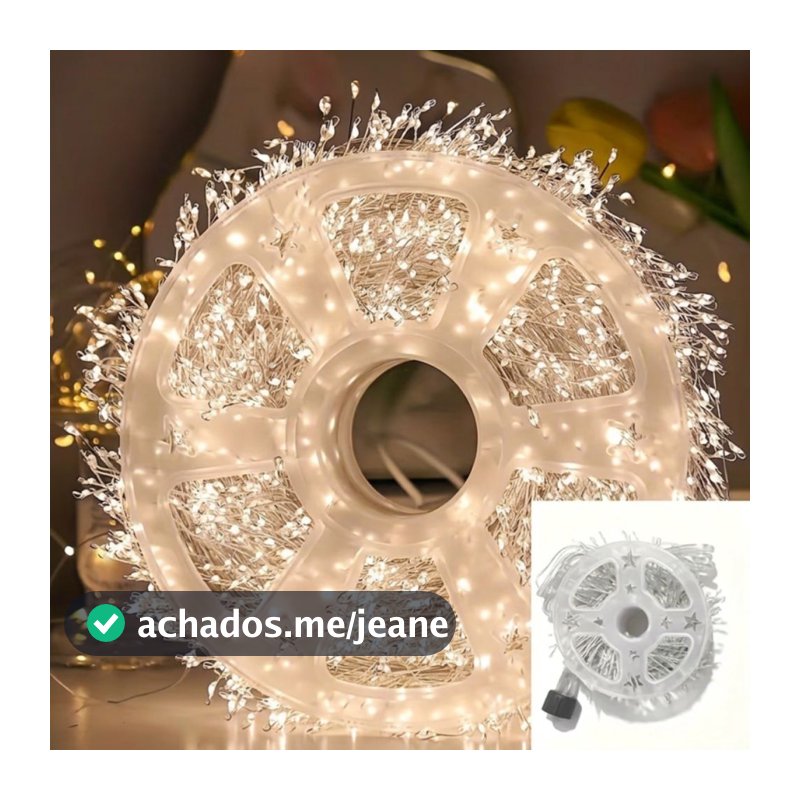 Cordão Led Fio Fada Festão Cobre Prata 50m Com Strobo Natal
