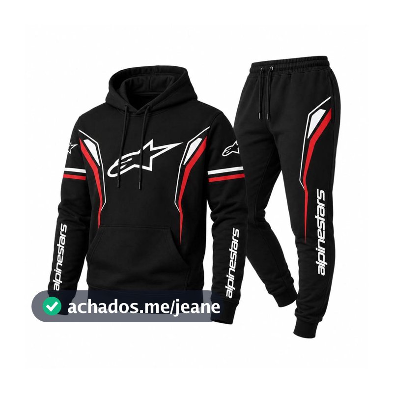Lançamento Exclusivo Conjunto Moletom Masculino Estampado Motoqueiro Estiloso Moderno Casaco Unissex Grosso Flanelado