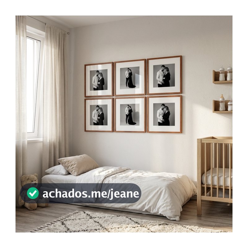 Kit 6 Quadros 23 x23 Fotos Decorativas Parede Sala Quarto Paspatur e Vidro Acrilico de Alta Qualidade